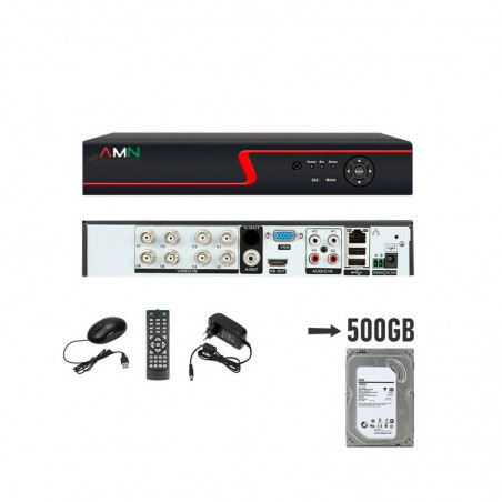 DVR NVR IBRIDO NVR HVR AHD TVI CVI 8 CH HD 500GB CANALI FULL HD IP CLOUD 3G WIFI 5mpx